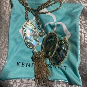 Kendra Scott Albalone Shell Rayne Necklace & Earring Set